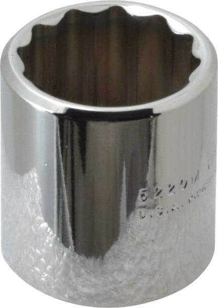 Proto - 3/8" Drive, Standard Hand Socket - 12 Points, 1-3/16" OAL, Chrome Finish - Benchmark Tooling