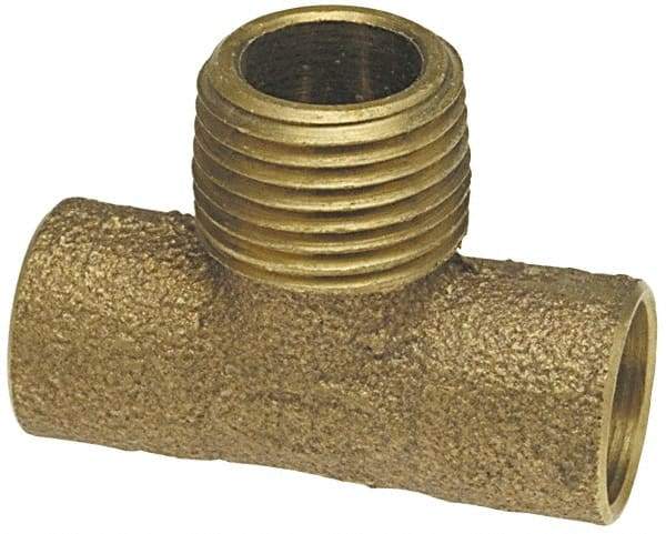 NIBCO - 1/2" Cast Copper Pipe Tee - C x C x M, Pressure Fitting - Benchmark Tooling