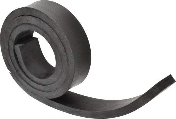 Made in USA - 1/2" Thick x 2" Wide x 60" Long, Buna-N Rubber Strip - Stock Length, 70 Shore A Durometer, 800 to 1,000 psi Tensile Strength, -20 to 170°F, Black - Benchmark Tooling
