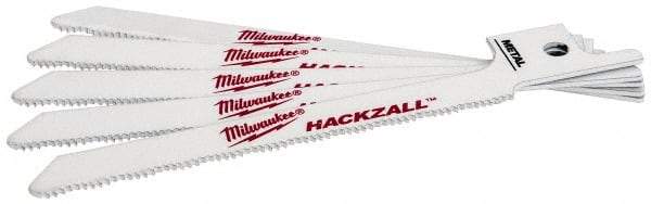 Milwaukee Tool - 3-1/2" Long x 5/16" Thick, Bi-Metal Reciprocating Saw Blade - Scroll Profile, 24 TPI, Toothed Edge, Universal Shank - Benchmark Tooling