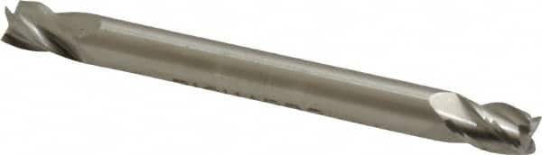 Made in USA - 3/16", 9/32" LOC, 3/16" Shank Diam, 2" OAL, 4 Flute, Cobalt Square End Mill - Double End, Uncoated - Benchmark Tooling