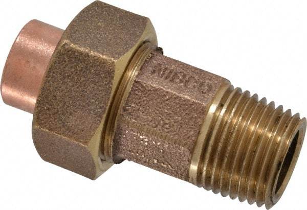 NIBCO - 1/2" Cast Copper Pipe Union - C X M, Pressure Fitting - Benchmark Tooling