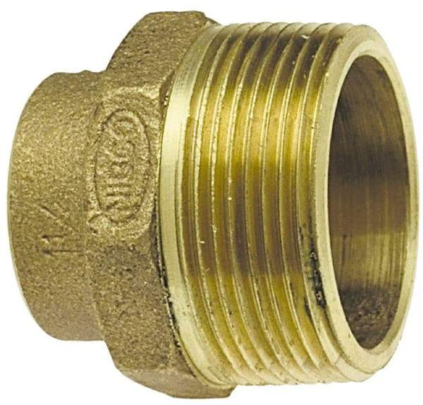 NIBCO - 1-1/4", Cast Copper Drain, Waste & Vent Pipe Trap Adapter - 1-1/4" Tube OD, O.D. Tube x M - Benchmark Tooling