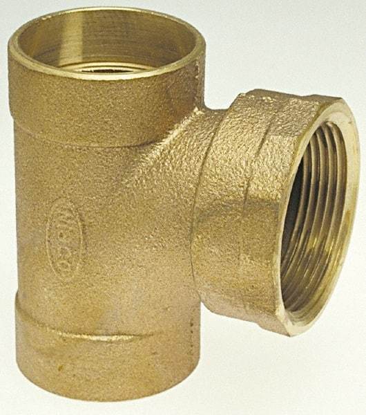 NIBCO - 1-1/2", Cast Copper Drain, Waste & Vent Pipe Tee - C x C x F - Benchmark Tooling