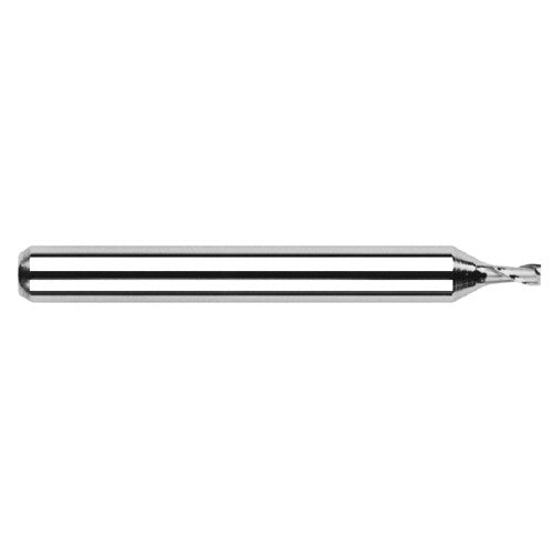 Miniature End Mills - Stub & Standard - 0.0320″ Cutter Diameter × 0.0960″ Length of Cut Carbide Square End Mill, 2 Flutes - Exact Industrial Supply