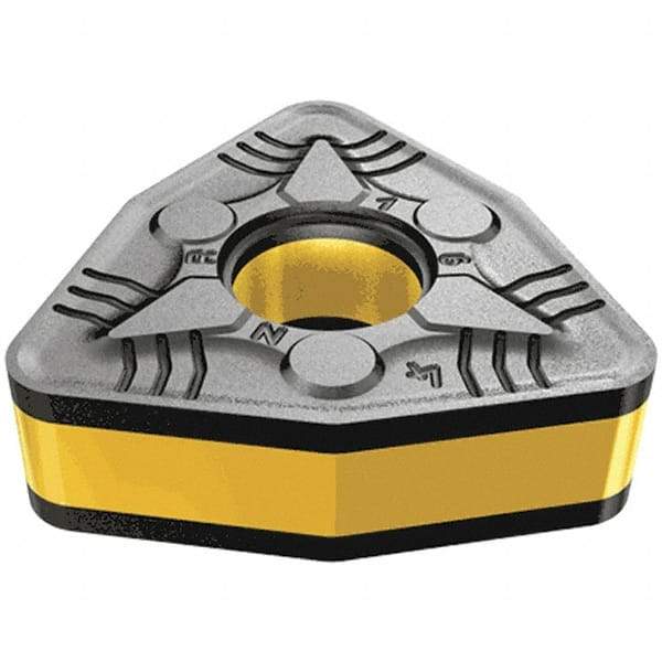 Iscar - WNMG433 NR Grade IC5010 Carbide Turning Insert - TiCN/Al2O3/TiN Finish, 80° Trigon, 1/2" Inscr Circle, 3/16" Thick, 3/64" Corner Radius - Benchmark Tooling