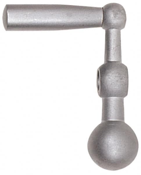 Jergens - 7/8" Hub Height Crank Handle - 1/2" Bore, 5" Center to Center, Steel - Benchmark Tooling