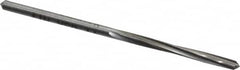 Made in USA - 3/32" High Speed Steel 4 Flute Chucking Reamer - Spiral Flute, 3/32" Straight Shank, 3/4" Flute Length, 2-1/4" OAL - Benchmark Tooling