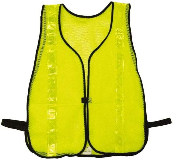 NMC - One Size Fits Most High Visibility Lime Mesh/Solid General Purpose Vest - Hook & Loop Closure, Polyester - Benchmark Tooling