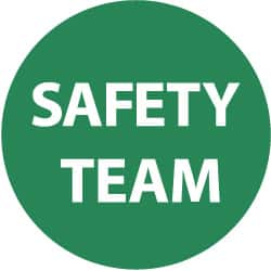 NMC - Safety Team, Hard Hat Label - White on Green, 2" Thick, For Accident Prevention - Benchmark Tooling
