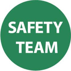 NMC - Safety Team, Hard Hat Label - White on Green, 2" Thick, For Accident Prevention - Benchmark Tooling