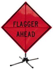 NMC - Roll-Up Traffic Sign Stand - Aluminum, Compatible with 18" High x 18" Wide Signs - Benchmark Tooling