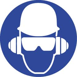 NMC - ISO Label - White & Blue, 2" Long x 2" High, Sign Muscle Finish - Benchmark Tooling