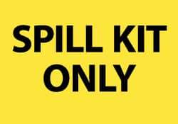 NMC - Hazardous Materials Label - Legend: Spill Kit Only, English, Black & Yellow, 5" Long x 3" High, Sign Muscle Finish - Benchmark Tooling