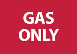 NMC - Hazardous Materials Label - Legend: Gas Only, English, White & Red, 5" Long x 3" High, Sign Muscle Finish - Benchmark Tooling
