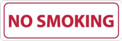 NMC - Smoking Regulations Label - Legend: No Smoking, English, Red on White, 12" Long x 4" High, Sign Muscle Finish - Benchmark Tooling