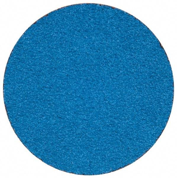Merit Abrasives - 2" Disc Diam, 60 Grit, Zirconia Alumina Quick Change Disc - Type R Attaching System, Coated, Blue, Medium Grade, 30,000 RPM - Benchmark Tooling