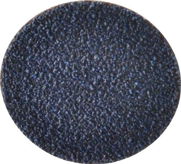 Merit Abrasives - 2" Disc Diam, 36 Grit, Zirconia Alumina Quick Change Disc - Type R Attaching System, Coated, Blue, Very Coarse Grade, 30,000 RPM - Benchmark Tooling