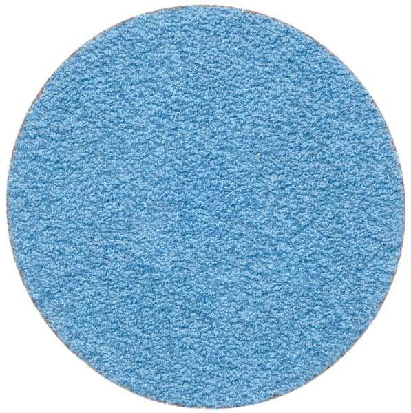 Merit Abrasives - 2" Disc Diam, 60 Grit, Zirconia Alumina Quick Change Disc - Type S Attaching System, Coated, Blue, Medium Grade, 30,000 RPM - Benchmark Tooling