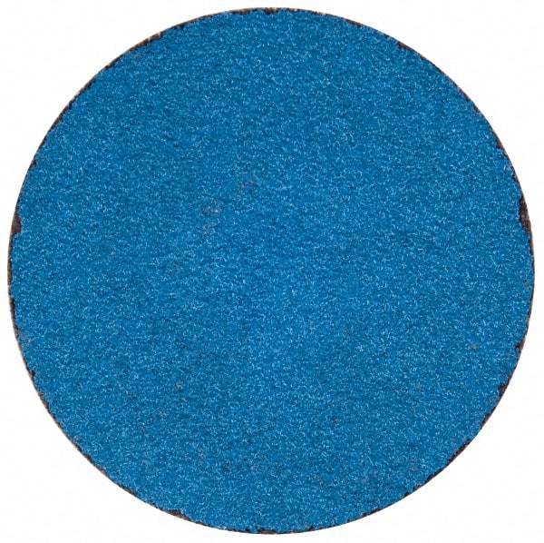 Merit Abrasives - 2" Disc Diam, 80 Grit, Zirconia Alumina Quick Change Disc - Type S Attaching System, Coated, Blue, Medium Grade, 30,000 RPM - Benchmark Tooling