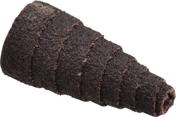 Merit Abrasives - 1-1/2" Long x 3/4" Diam, Aluminum Oxide, Full Taper Cartridge Roll - 60 Grit, 3/16" Pilot Hole Diam, Medium Grade - Benchmark Tooling