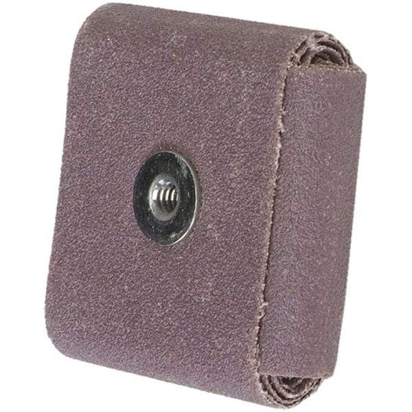 Merit Abrasives - 80 Grit, Medium Grade, Aluminum Oxide Square Pad - 2" Long x 2" Wide x 1/2" Thick - Benchmark Tooling