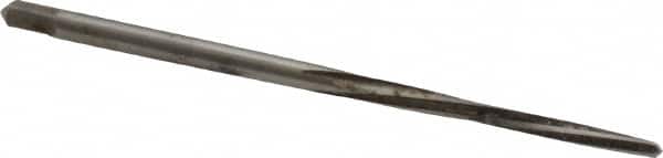 Made in USA - #6/0 Pin, 0.0806" Diam, 0.0611" Small End, 3/32" Diam Straight Shank, 15/16" Flute, Taper Pin Reamer - Benchmark Tooling