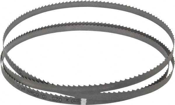 Starrett - 4 TPI, 7' 8" Long x 1/2" Wide x 0.025" Thick, Welded Band Saw Blade - Bi-Metal, Toothed Edge, Raker Tooth Set, Contour Cutting - Benchmark Tooling