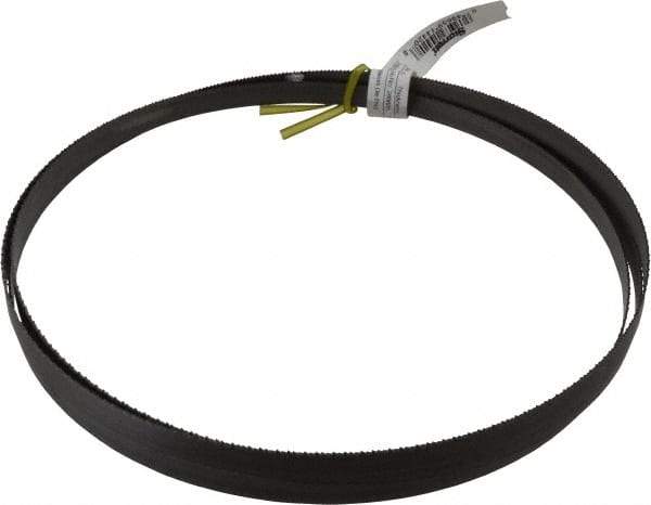 Starrett - 14 TPI, 7' 8" Long x 1/2" Wide x 0.035" Thick, Welded Band Saw Blade - Bi-Metal, Toothed Edge, Raker Tooth Set, Contour Cutting - Benchmark Tooling