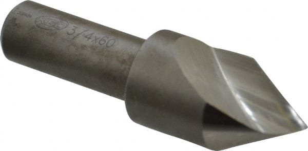 Keo - 3/4" Head Diam, 1/2" Shank Diam, 1 Flute 60° High Speed Steel Countersink - Benchmark Tooling