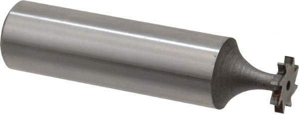Keo - 3/8" Diam x 1/16" Face Width, High Speed Steel, 8 Teeth, Shank Connection Woodruff Keyseat Cutter - Uncoated, 2-1/16" OAL x 1/2" Shank, Straight Teeth, ANSI 203, Old Standard 211 - Benchmark Tooling