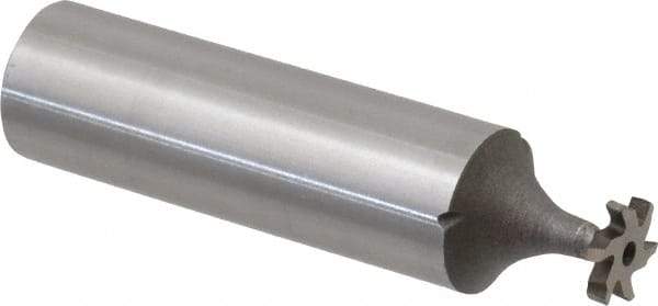 Keo - 5/16" Diam x 1/16" Face Width, High Speed Steel, 6 Teeth, Shank Connection Woodruff Keyseat Cutter - Uncoated, 2-1/16" OAL x 1/2" Shank, Staggered Teeth, ANSI 202-1/2, Old Standard 206 - Benchmark Tooling