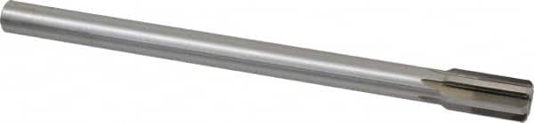 Made in USA - 11/16" Diam, 9/16" Max Diam Straight Shank, 1-1/4" Flute Length, Machine Expansion Reamer - Straight Flute, 9" OAL, Right Hand Cut, 6 Flutes, High Speed Steel, Bright Finish - Benchmark Tooling
