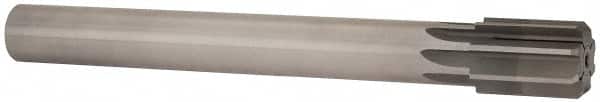 Made in USA - 1-1/2" Diam, 1-1/4" Max Diam Straight Shank, 2-1/8" Flute Length, Machine Expansion Reamer - Straight Flute, 12-1/2" OAL, Right Hand Cut, 8 Flutes, High Speed Steel, Bright Finish - Benchmark Tooling