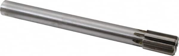 Made in USA - 1-3/16" Diam, 1" Max Diam Straight Shank, 1-3/4" Flute Length, Machine Expansion Reamer - Straight Flute, 11" OAL, Right Hand Cut, 8 Flutes, Carbide-Tipped, Bright Finish - Benchmark Tooling