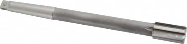 Made in USA - 7/8" Diam, 2MT Morse Taper Shank, 1-1/2" Flute Length, Machine Expansion Reamer - Straight Flute, 10" OAL, Right Hand Cut, 6 Flutes, Carbide-Tipped, Bright Finish - Benchmark Tooling