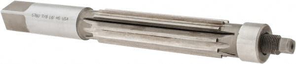 Made in USA - 7/8" Reamer Diam, 0.8700" Diam Straight Shank, 3-5/16" Flute Length, Hand Expansion Reamer - Benchmark Tooling