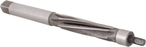 Made in USA - 7/16" Reamer Diam, Straight Shank, 1-3/4" Flute Length, Hand Expansion Reamer - Spiral Flute, 4-1/2" OAL, Left Hand Spiral, Right Hand Cut, 6 Flutes, High Speed Steel - Benchmark Tooling