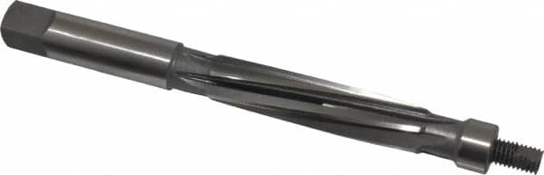 Made in USA - 19/32" Reamer Diam, 0.5575" Diam Straight Shank, 2-1/8" Flute Length, Hand Expansion Reamer - Spiral Flute, 6" OAL, Left Hand Spiral, Right Hand Cut, High Speed Steel - Benchmark Tooling