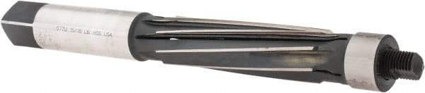 Made in USA - 15/16" Reamer Diam, Straight Shank, 3-9/16" Flute Length, Hand Expansion Reamer - Spiral Flute, 7-7/8" OAL, Left Hand Spiral, Right Hand Cut, 8 Flutes, High Speed Steel - Benchmark Tooling
