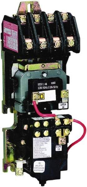 Square D - No Enclosure, 2 Pole, Mechanically Held Lighting Contactor - 20 A (Tungsten), 30 A (Fluorescent), 110 VAC at 50 Hz, 120 VAC at 60 Hz, 2NO Contact Configuration - Benchmark Tooling