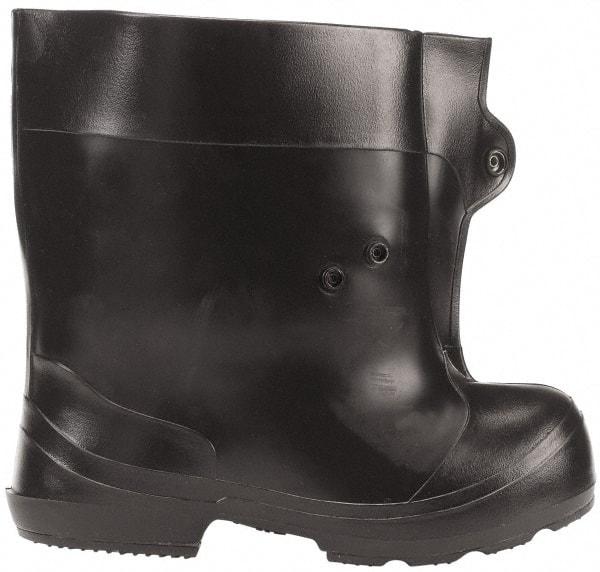 Winter Walking - Men's 6-7 (Women's 8-9) Traction Overshoes - Plain Toe, Nonslip Sole, PVC Upper, Black - Benchmark Tooling