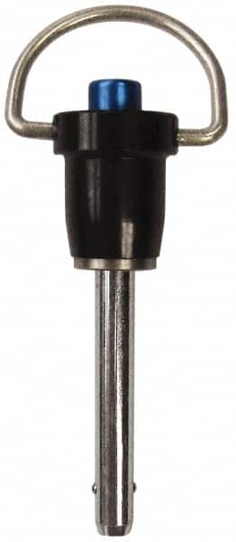 Gibraltar - 3/8" Diam, 1-1/4" Usable Length, Ring Handle, Quick Release Pin - Grade 4130 Steel, Zinc-Plated Finish - Benchmark Tooling