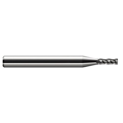 Miniature End Mills - Stub & Standard - 0.0260″ Cutter Diameter × 0.0390″ Length of Cut Carbide Square End Mill, 4 Flutes - Exact Industrial Supply