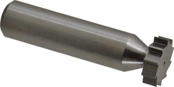 Made in USA - 5/8" Diam x 3/16" Face Width, Solid Carbide, 10 Teeth, Shank Connection Woodruff Keyseat Cutter - Uncoated, 2-3/16" OAL x 1/2" Shank, Straight Teeth, ANSI 605, Old Standard 61 - Benchmark Tooling