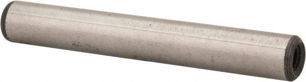 Jergens - 5/16" Diam x 2-1/4" Pin Length Alloy Steel Pull Out Dowel Pin - C 47-58 & C 60-64 (Surface) Hardness, 1 Beveled & 1 Threaded End - Benchmark Tooling