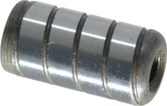 Jergens - 1/2" Diam x 1" Pin Length Alloy Steel Grooved Dowel Pin - C 47-58 & C 60-64 (Surface) Hardness, 1 Beveled & 1 Threaded End - Benchmark Tooling