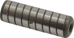 Jergens - 5/8" Diam x 2" Pin Length Alloy Steel Grooved Dowel Pin - C 47-58 & C 60-64 (Surface) Hardness, 1 Beveled & 1 Threaded End - Benchmark Tooling