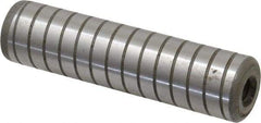 Jergens - 3/4" Diam x 3" Pin Length Alloy Steel Grooved Dowel Pin - C 47-58 & C 60-64 (Surface) Hardness, 1 Beveled & 1 Threaded End - Benchmark Tooling