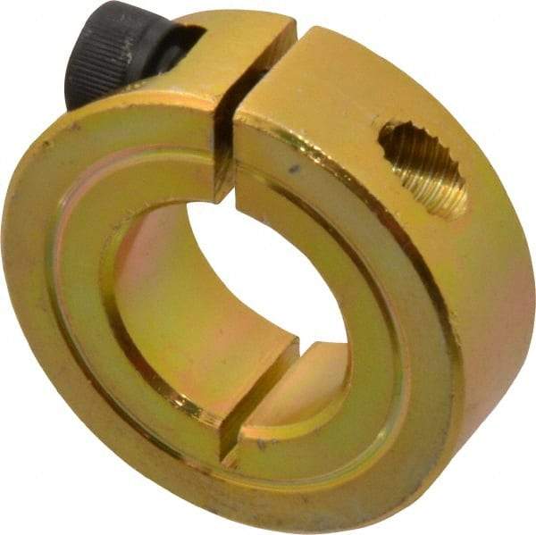 Climax Metal Products - 3/4" Bore, Steel, One Piece One Piece Split Shaft Collar - 1-1/2" Outside Diam, 1/2" Wide - Benchmark Tooling